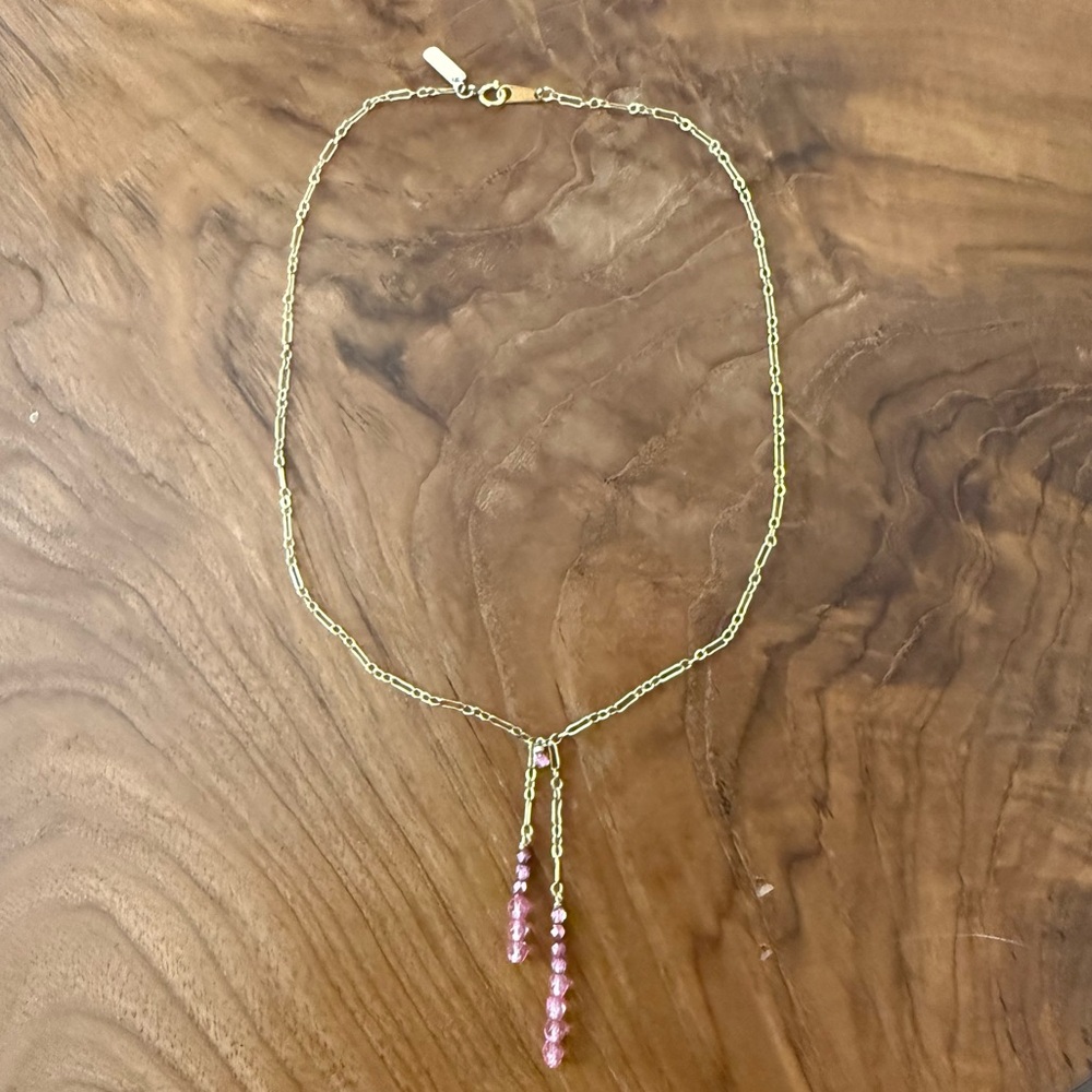 Holly Yashi 14k Gold Filled Necklace With Pink Crystal Beads